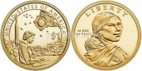 монета США 1 доллар 2019Р год Сакагавея, серия Американские индейцы в космической программе США - Мэри Голда Росс
