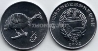 монета Северная Корея 1/2 чон 2002 год Цесарка