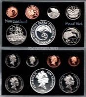 Новая Зеландия набор из 7-ми монет 1987 год  PROOF в банковской упаковке