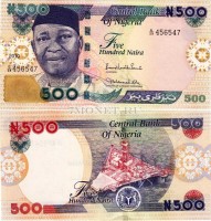 бона Нигерия 500 найра 2001-2010 год