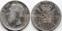 монета Бельгия 1 франк 1886 год Король Леопольд II