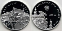 монета Польша 20 злотых 2008 год приходская церковь в Казимеже-Дольном PROOF