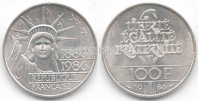 монета Франция 100 франков 1986 год