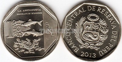 монета Перу 1 новый соль 2013 год Анчоус