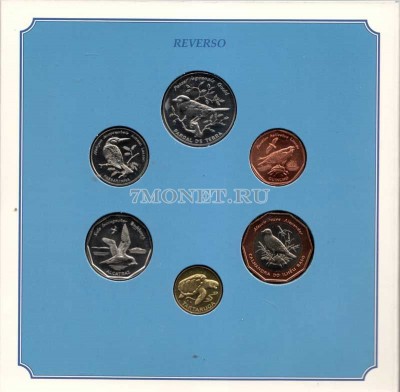Кабо-Верде набор из 6-ти монет 1994 год Птицы, в буклете