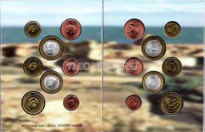 Карфаген ЕВРО пробный набор из 8-ми монет 2005 год, в буклете