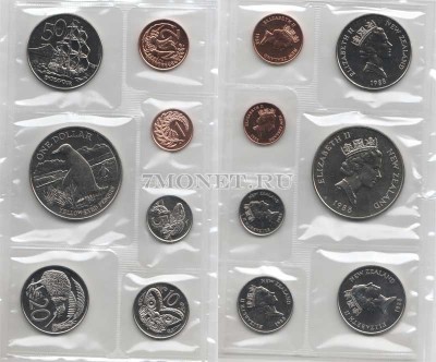 Новая Зеландия набор из 7-ми монет 1988 год