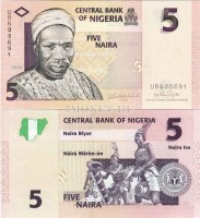 бона Нигерия 5 найра 2006 год