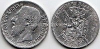 монета Бельгия 1 франк 1887 год Король Леопольд II