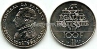 монета Франция 100 франков 1987 год 230 лет генералу Лафайету