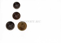 Шпицберген набор из 4-х  монет 10, 25, 50, 100 рублей 1993 год Арктикуголь в буклете