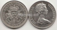 монета Остров Мэн 1 крона 1977 год серебряный юбилей Елизаветы II