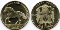 монета Сен-Дени 1 крона 2019 год Испанский скакун