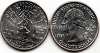 США 25 центов 2001 год Вермонт