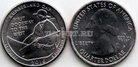 США 25 центов 2016Р год штат Кентукки, Национальный исторический парк Камберленд Гэп, 32-й