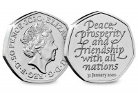 монета Великобритания 50 пенсов 2020 год Brexit (брексит/брекзит), посвященная выходу страны из ЕС.