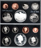 Новая Зеландия набор из 7-ми монет 1988 год  PROOF в банковской упаковке