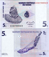бона Конго 5 сантимов 1997 год