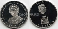 монета Замбия 1000 квачей 2002 год королева-мать
