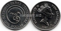 монета Новая Зеландия 1 доллар 1987 год 100-летие национальных парков