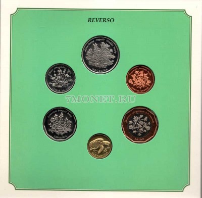 Кабо-Верде набор из 6-ти монет 1994 год Растения, в буклете