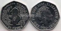 монета Великобритания 50 пенсов 2019 год Шерлок Холмс