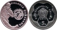монета Польша 5 злотых 2011 год 100 лет футбольному клубу Полония (Варшава) PROOF
