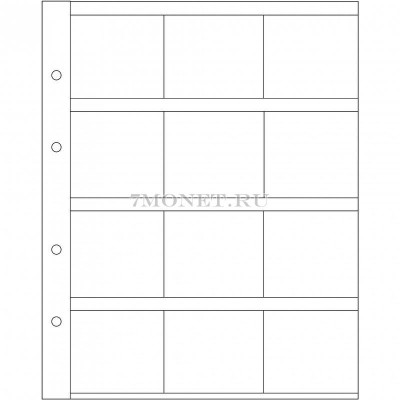 лист для монет Optima M12K