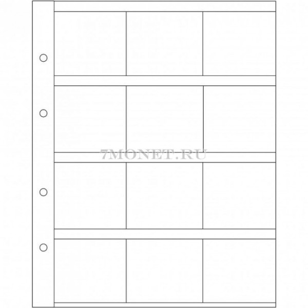лист для монет Optima M12K