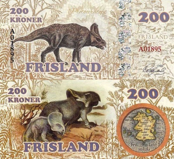бона Фрисланд 200 крон 2016 год Протоцератопс 