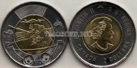 монета Канада 2 доллара 2016 год 75 лет Битве за Атлантику