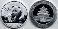 Китай монетовидный жетон 2012 год панды PROOF