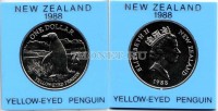 монета Новая Зеландия 1 доллар 1988 год желтоглазый пингвин