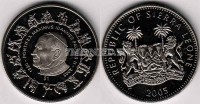 монета Cьерра-Леоне 1 доллар 2005 год папа Римский Иоан Павел II 85 лет со дня рождения