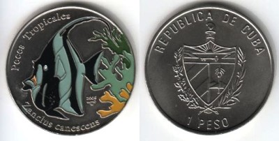 монета Куба 1 песо 2006 год Рыба Рогатый занкл