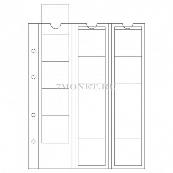 лист для монет Optima M15