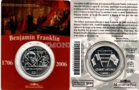 монета Франция 1\4 евро 2006 год Франклин буклет