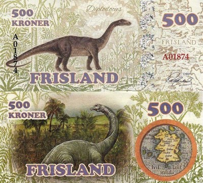 бона Фрисланд 500 крон 2016 год  Диплодок