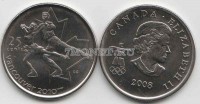 монета Канада 25 центов 2008 год XXI Зимние Олимпийские Игры 2010 года в Ванкувере фигурное катание