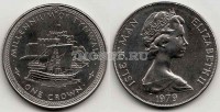 монета Остров Мэн 1 крона 1979 год корабль в порту
