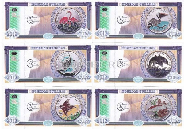 Куба набор из 6 банкнот 2012 год Официальный выпуск Центробанка Кубы 