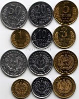 Узбекистан набор из 6-ти монет 1994 год