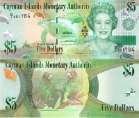 бона Каймановы острова 5 долларов 2010 год