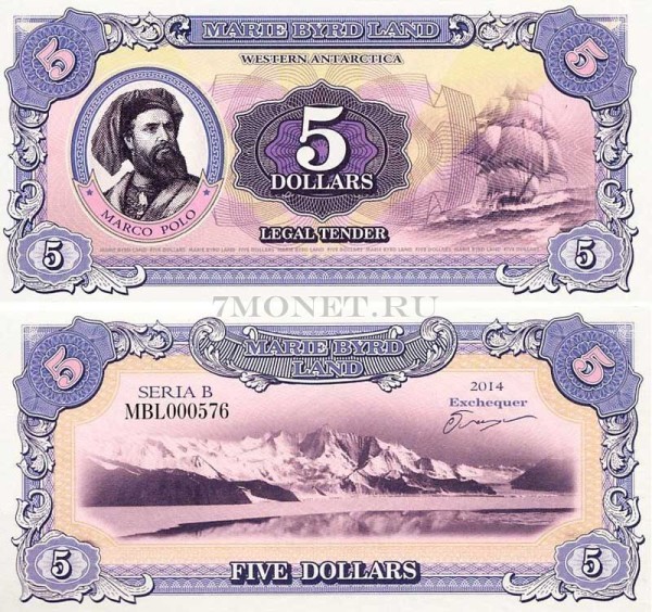 бона Земля Мэри Бэрд 5 долларов 2014 год Марко Поло