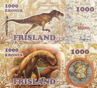 бона Фрисланд 1000 крон 2016 год  Тираннозавр