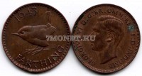 монета Великобритания 1 фартинг 1943 год Георг VI