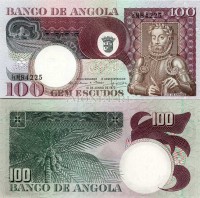 банкнота Ангола 100 эскудо 1973 год