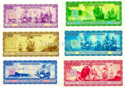 Набор из 6-ти банкнот Редонда 2013 год Корабли