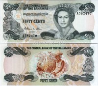 бона Багамские острова 1/2 доллара 1974(1984) год