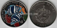 монета Куба 1 песо 1996 год рыба vaca anil